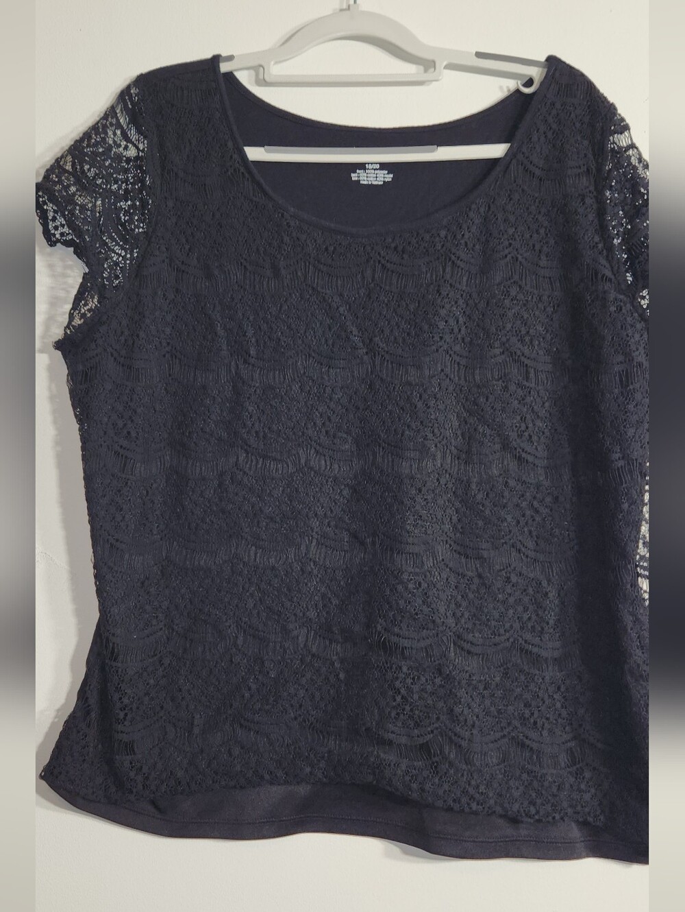 🖤Lane Bryant🖤 Black Lace Overlay Short Sleeve Top. 18/20